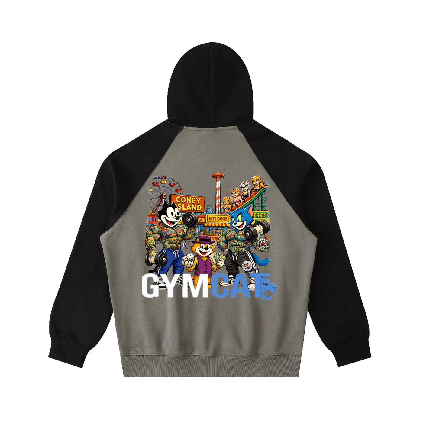 Color-Block Raglan Sleeve Hoodie