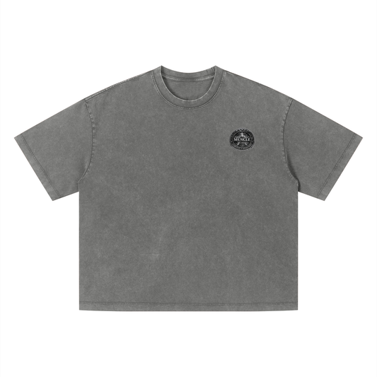 Dark grayUnisex Vintage Wash Boxy T-Shirt