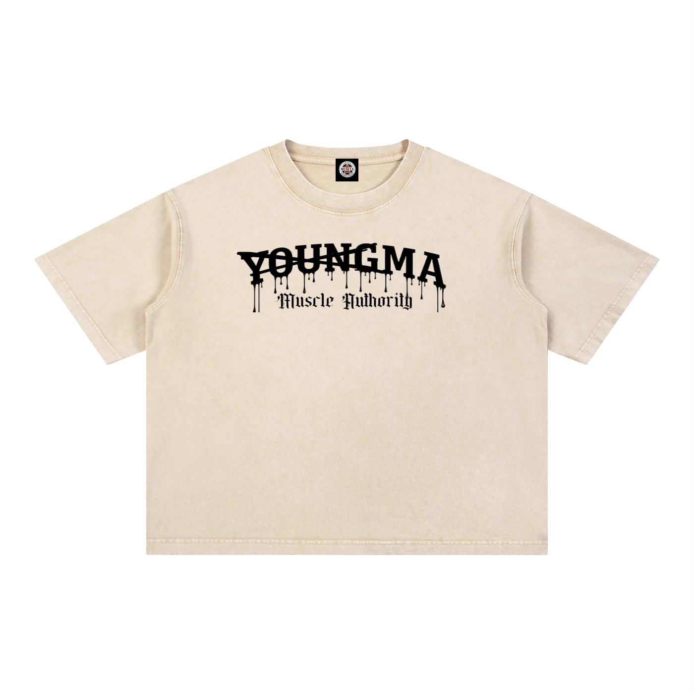 MA Beige Mineral Wash Boxy Cotton T-Shirt