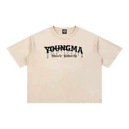 MA Beige Mineral Wash Boxy Cotton T-Shirt