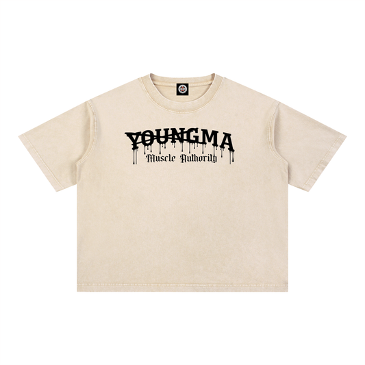 MA Beige Mineral Wash Boxy Cotton T-Shirt