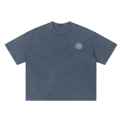 Gray Gym fiend Unisex Vintage Wash Boxy T-Shirt