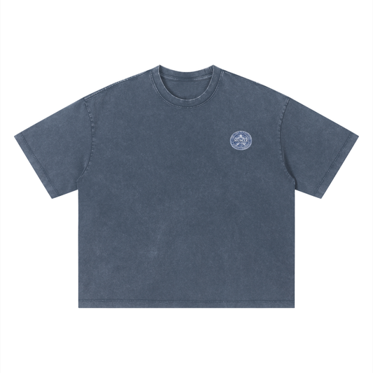 Gray Gym fiend Unisex Vintage Wash Boxy T-Shirt