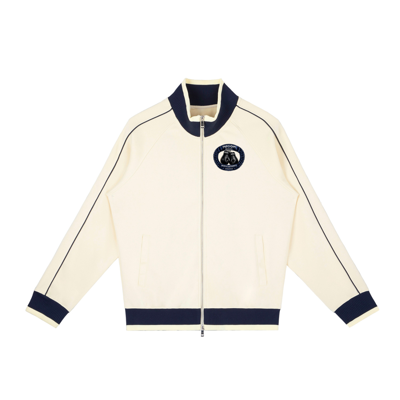 Color Block Raglan Sleeve Zip Track Jacket