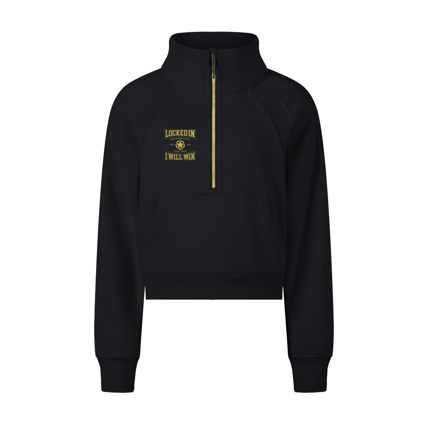 Cropped Half-Zip Sweatshirt