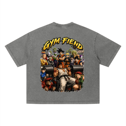 Dark grayUnisex Vintage Wash Boxy T-Shirt