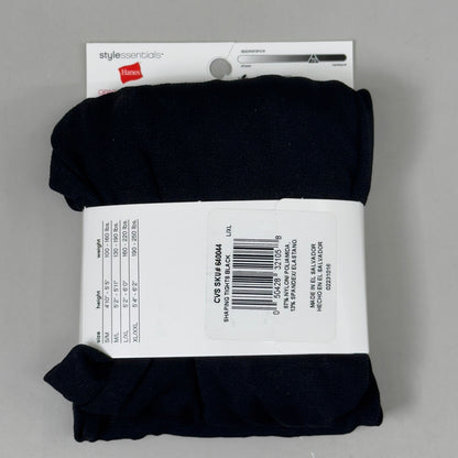 HANES (3 PACK) Essential Opaque Shaper Tights Control Top Women's Sz L/XL Black