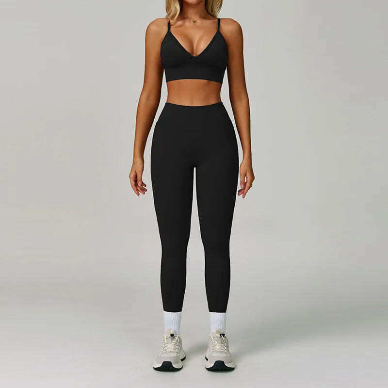 2/3PCS Sportswear Seamless Yoga Set Women Long Sleeve Gym Clothes Yoga Suits Women's Fitness Set Sports Bra Gym Workout Leggings