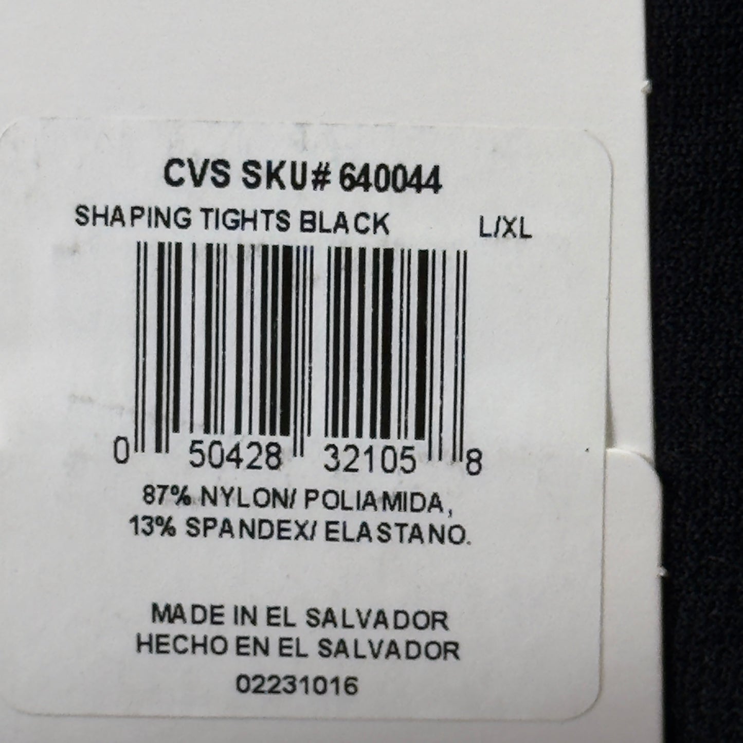 HANES (3 PACK) Essential Opaque Shaper Tights Control Top Women's Sz L/XL Black
