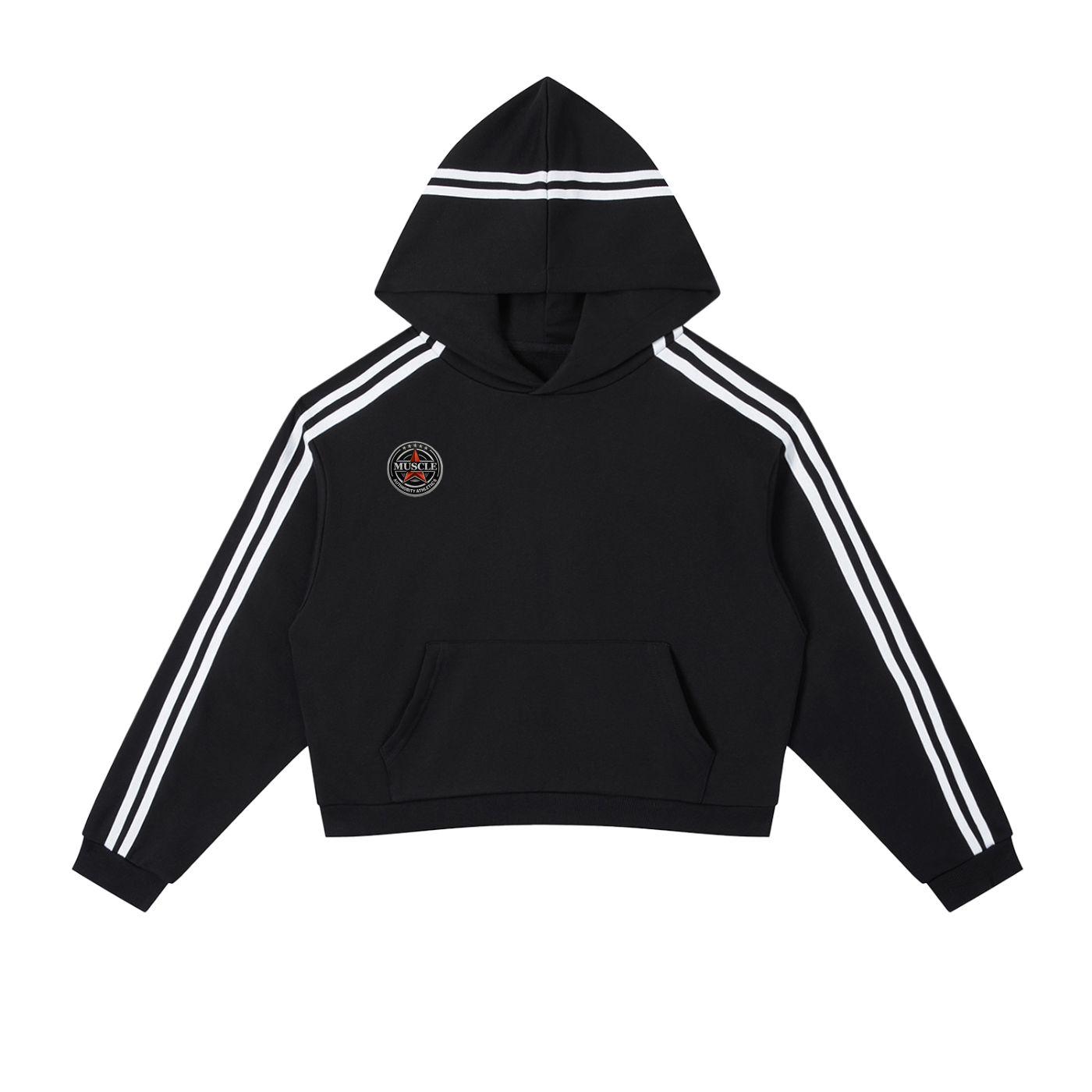 Contrast Side Stripe Cropped Hoodie