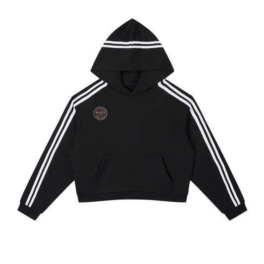 Contrast Side Stripe Cropped Hoodie