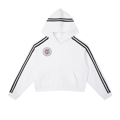Contrast Side Stripe Cropped Hoodie