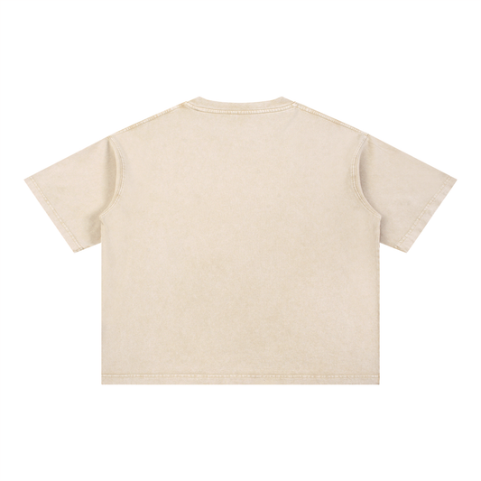MA Beige Mineral Wash Boxy Cotton T-Shirt