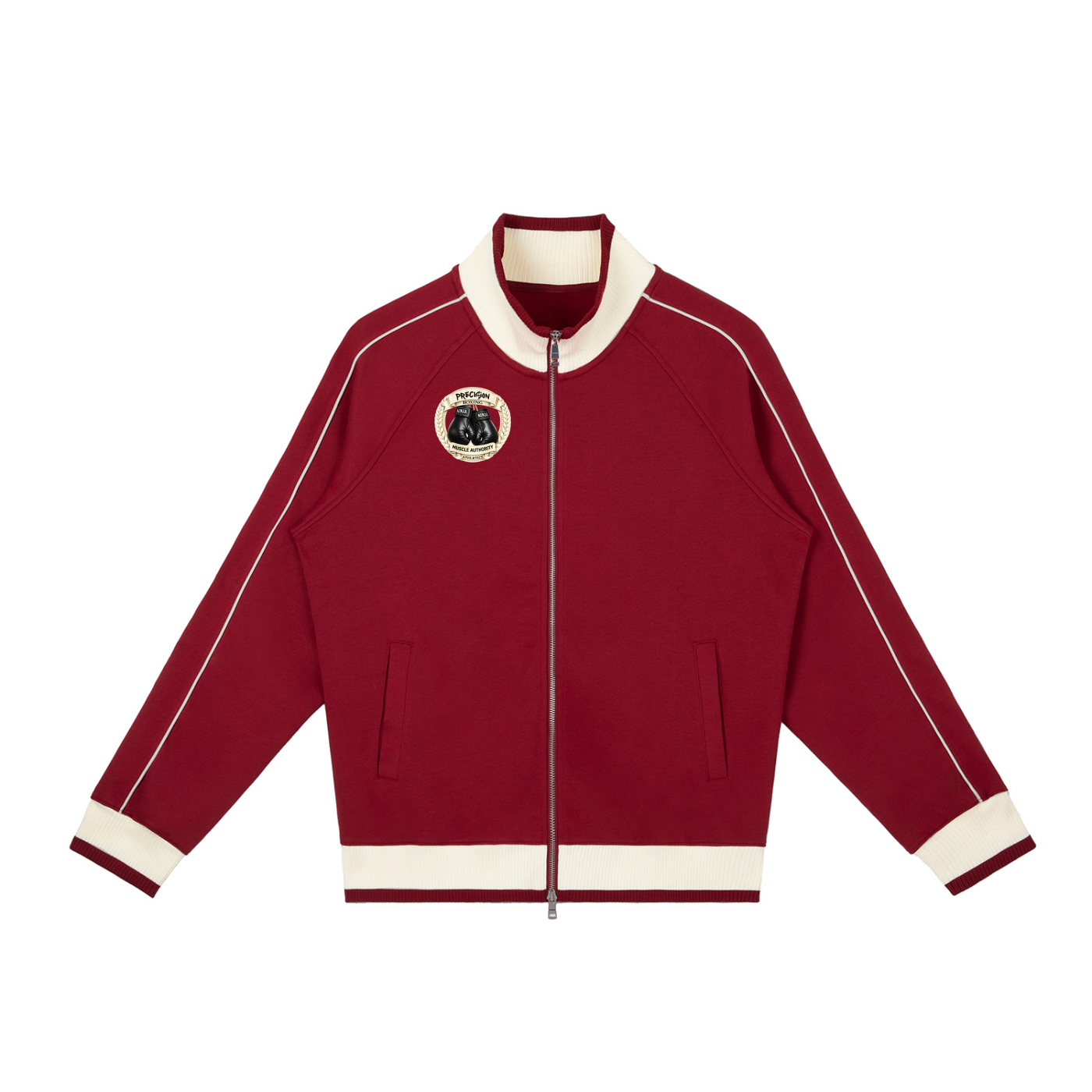Color Block Raglan Sleeve Zip Track Jacket