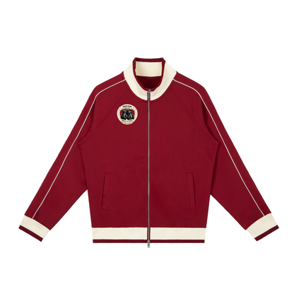 Color Block Raglan Sleeve Zip Track Jacket
