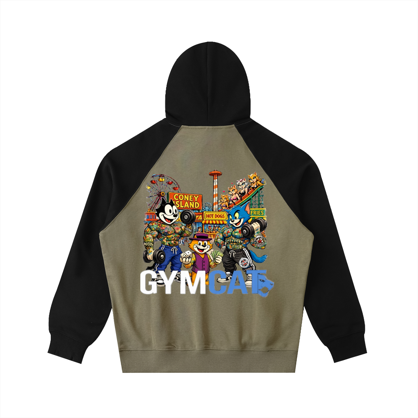 Color-Block Raglan Sleeve Hoodie