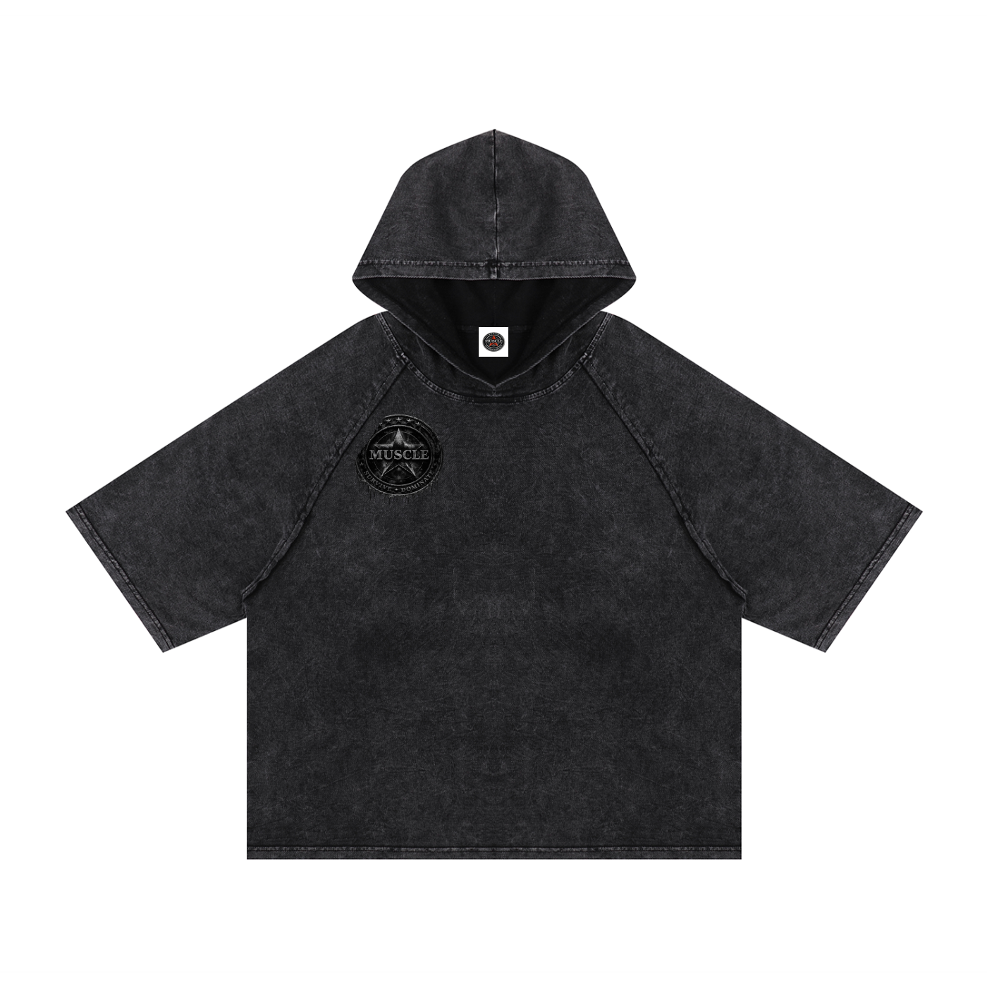 Snow Washed Hooded Boxy T-Shirt
