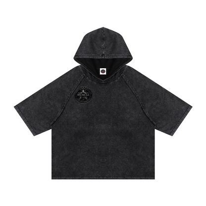 Snow Washed Hooded Boxy T-Shirt
