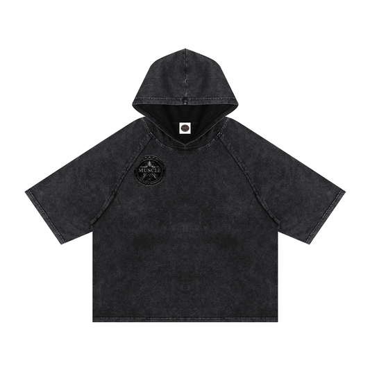 Snow Washed Hooded Boxy T-Shirt
