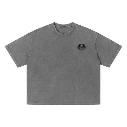 Dark grayUnisex Vintage Wash Boxy T-Shirt