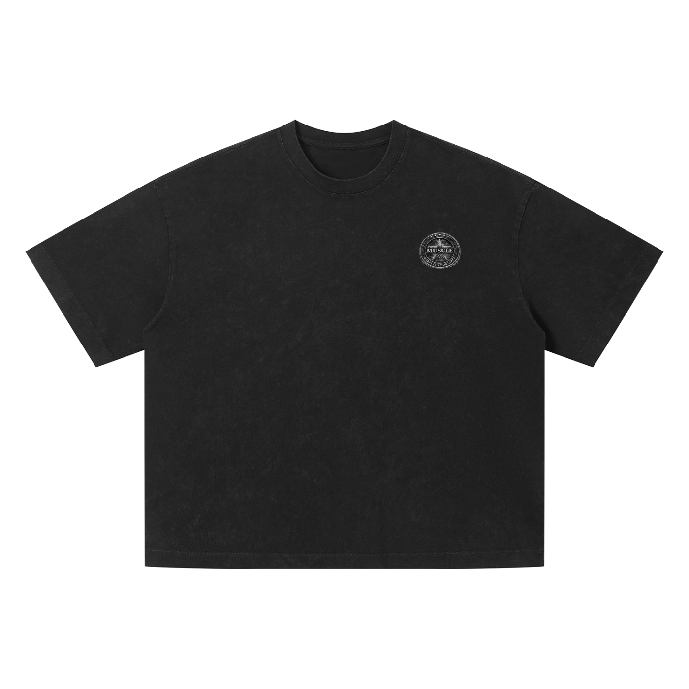 Black Unisex Vintage Wash Boxy T-Shirt