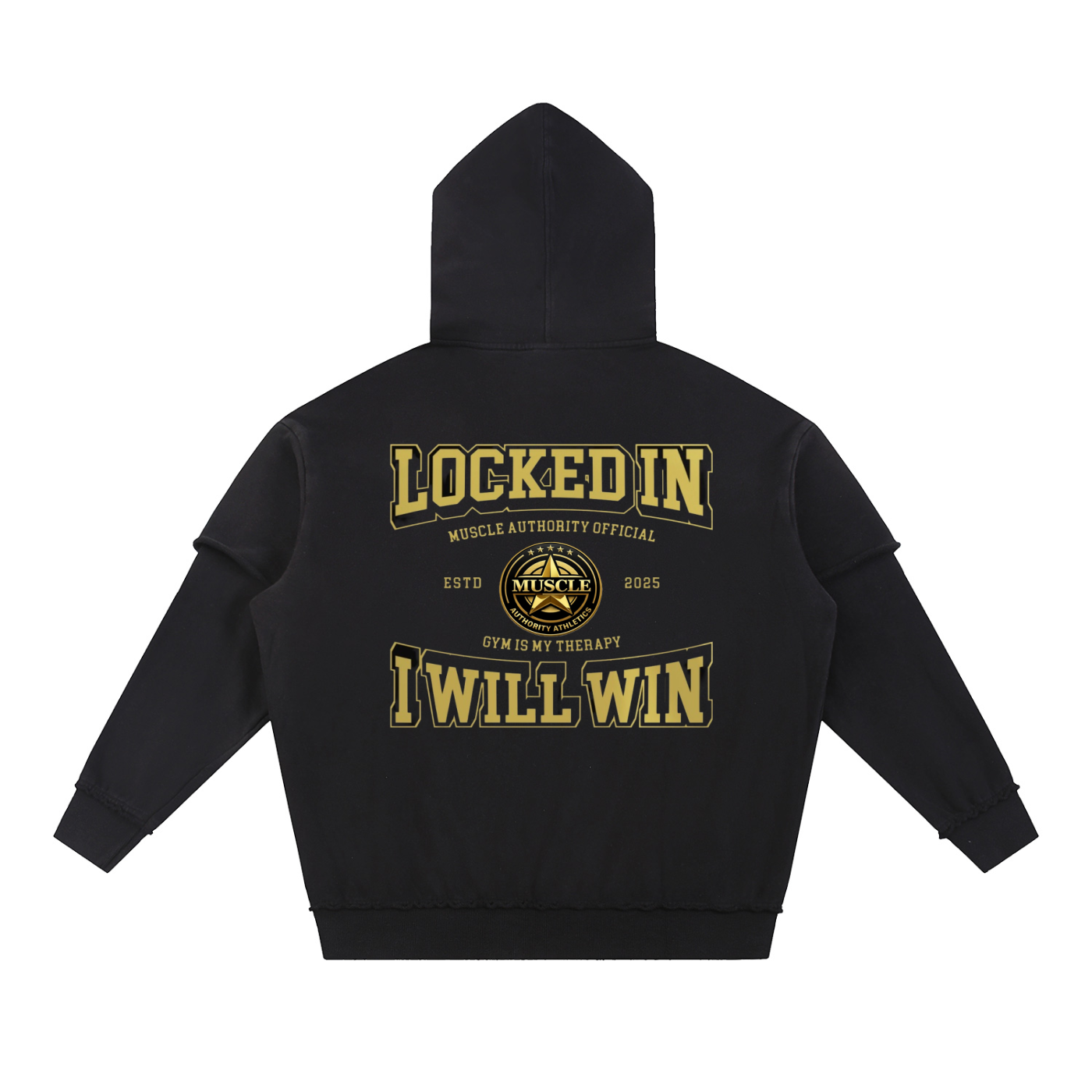 Snow Washed Raw Edge Double Layered Hoodie