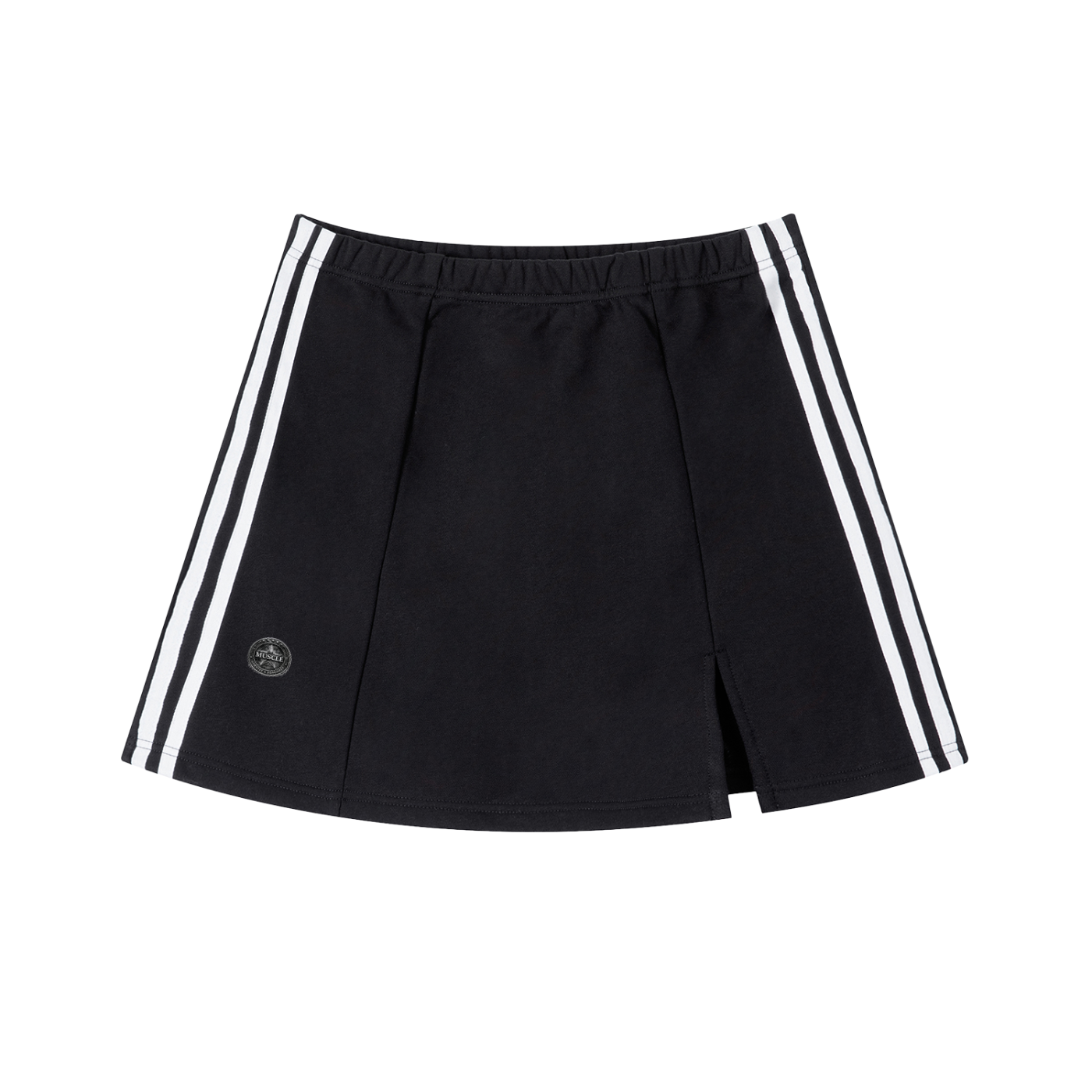 Contrast Side Stripe Slit Skirt