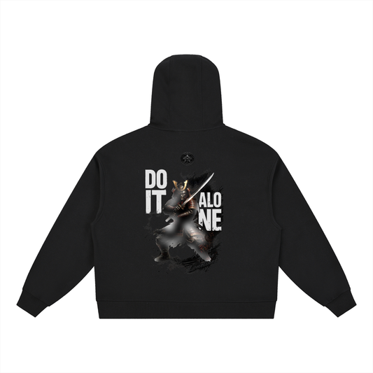 Boxy Button Placket Hoodie