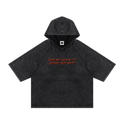 Snow Washed Hooded Boxy T-Shirt