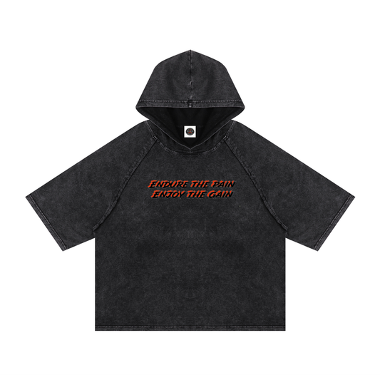 Snow Washed Hooded Boxy T-Shirt