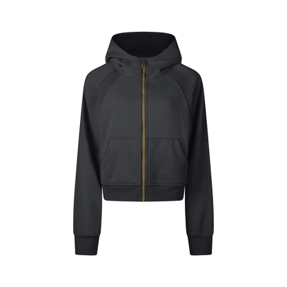 Cropped Zip-Through Hoodie