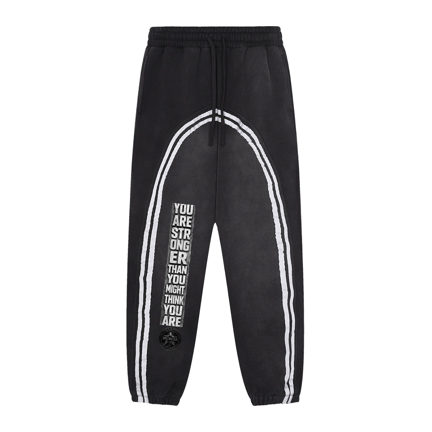 Sun Fade Contrast Tape Fleece Jogged Sweatpants