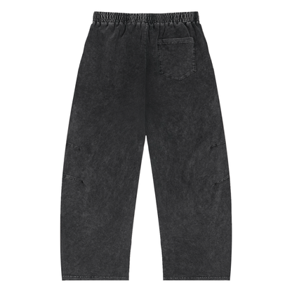 Snow Wash Drawstring Cotton Pants