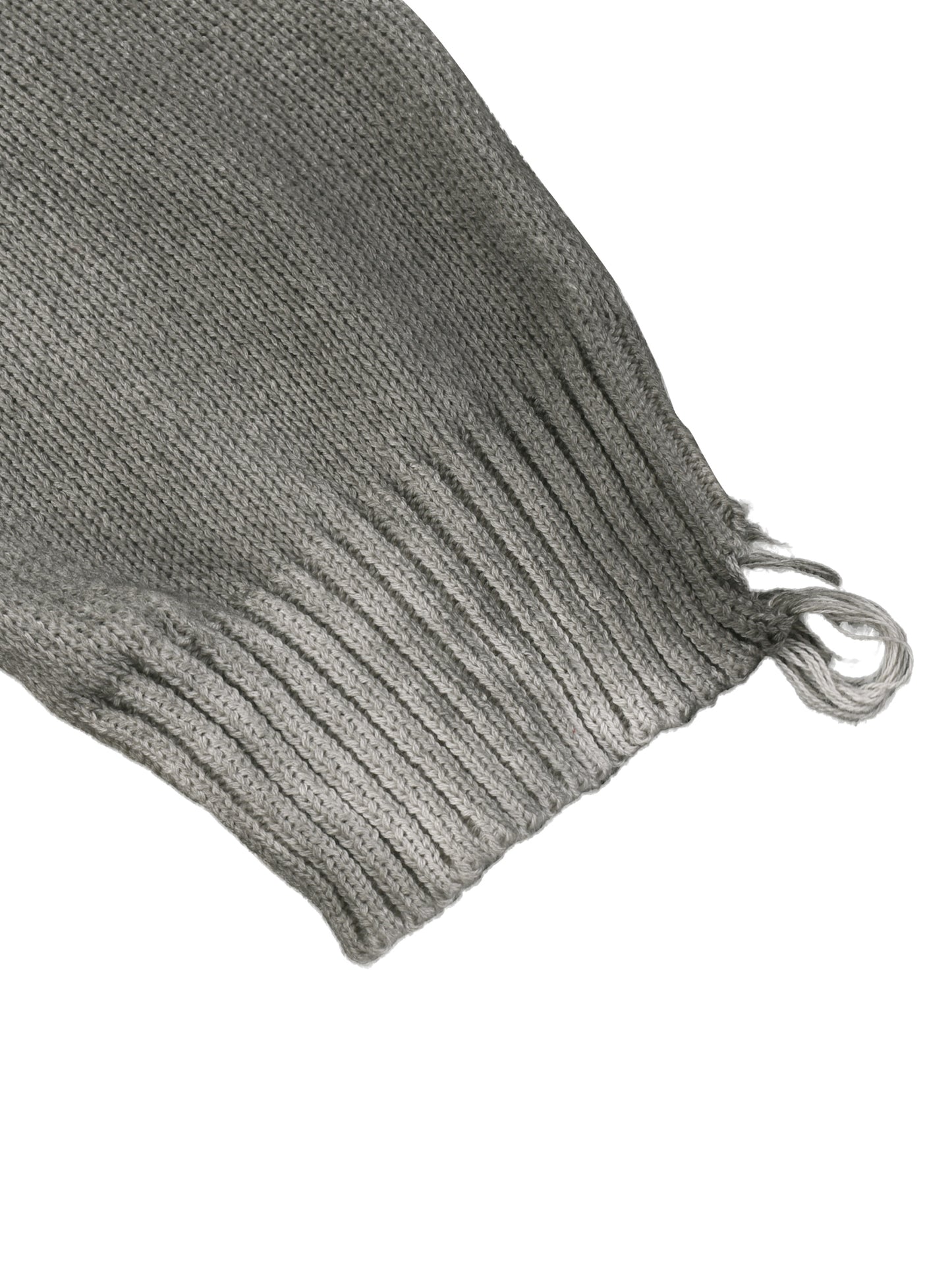 Beasting Gray Sun Fade Distressed Ripped Crewneck Sweater