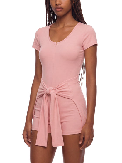 Women's Dual-Function Cape Tie-Waist Romper